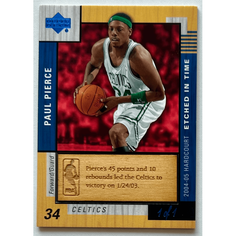 Paul Pierce 2004-05 Upper Deck Hardcourt Etched In Time 1/1