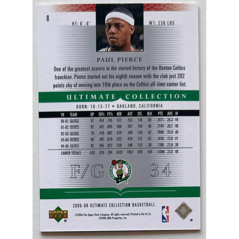 Paul Pierce 2005-06 UD Ultimate collection silver 05/25