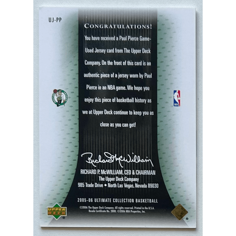 Paul Pierce 2005-06 Ultimate Collection Jerseys Gold 24/25