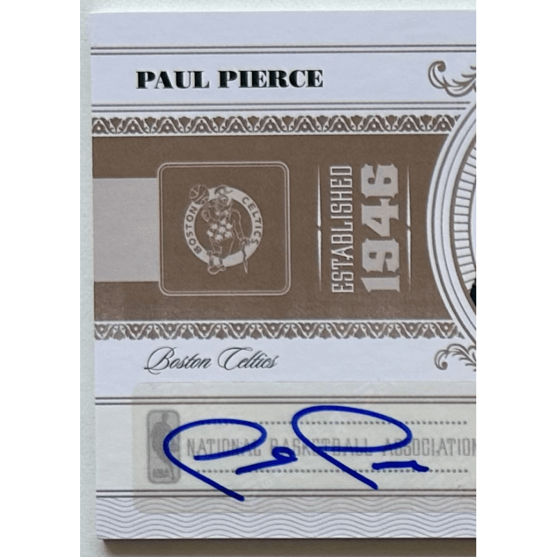 Paul Pierce 2010-11 Playoff National Treasures Century Signatures Platinum 1/1