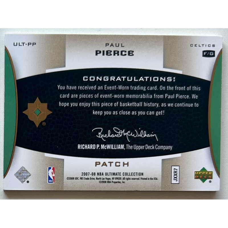 Paul Pierce 2007-08 UD Ultimate Collection Materials Gold 02/25