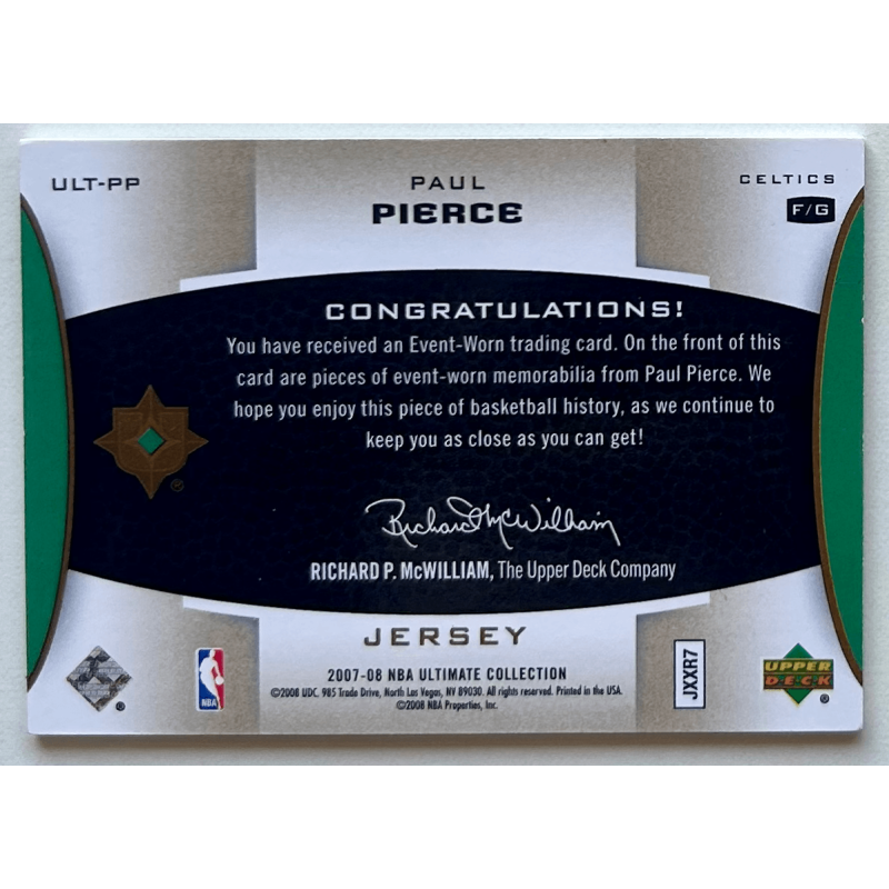 Paul Pierce 2007-08 Ultimate Collection Materials PP 34/50
