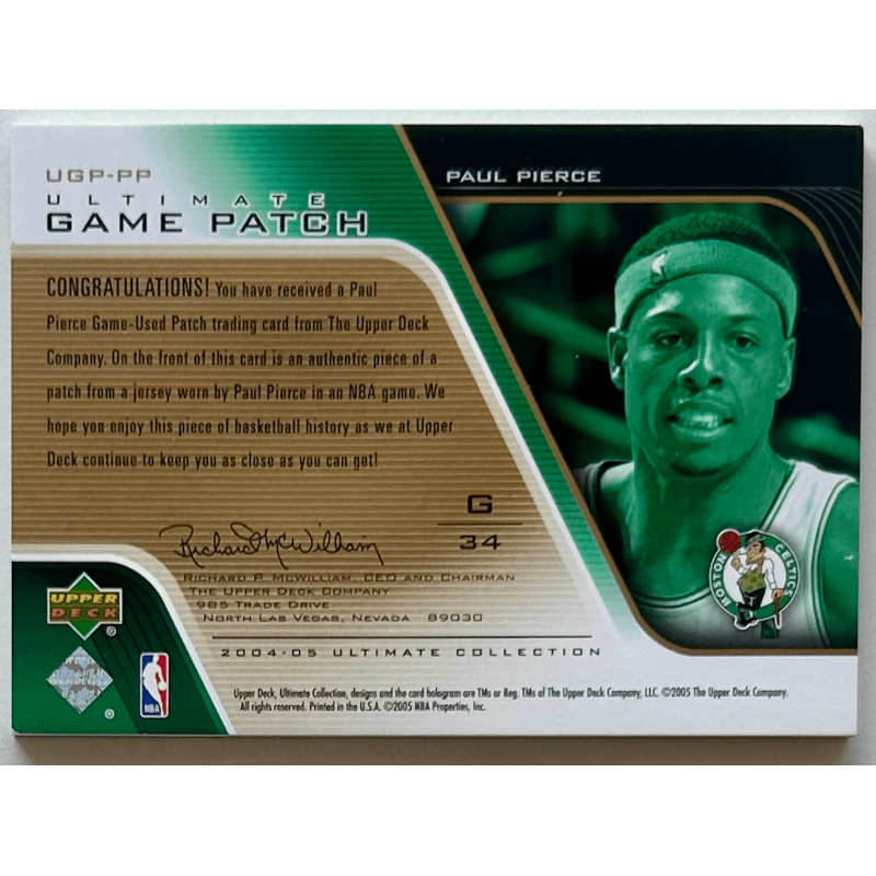 Paul Pierce 2004-05 Upper Deck Ultimate Collection Patch 12/100