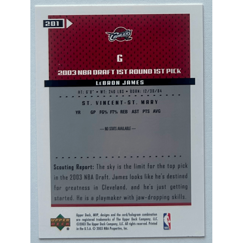 LEBRON JAMES 2003-04 Upper Deck MVP rookie - 201