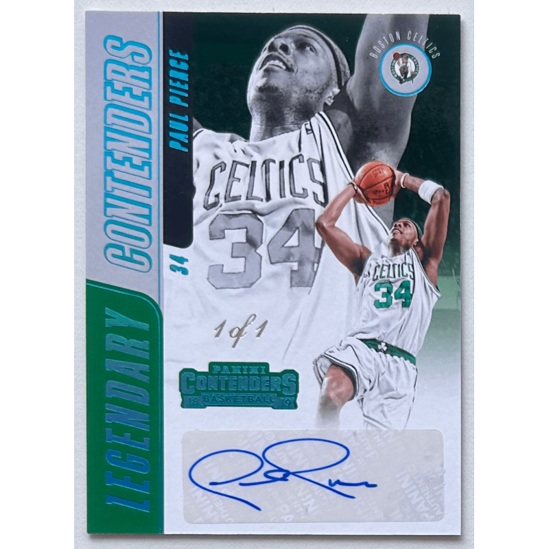 PAUL PIERCE 2018-19 Panini Contenders Legendary Contenders Autograph Platinum 1/1