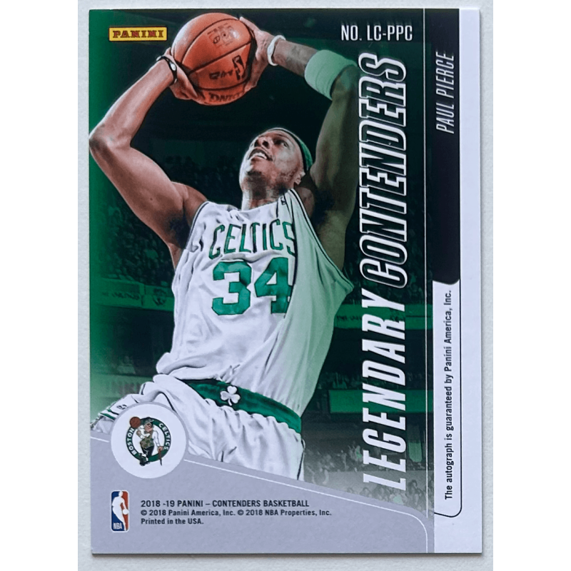 PAUL PIERCE 2018-19 Panini Contenders Legendary Contenders Autograph Platinum 1/1