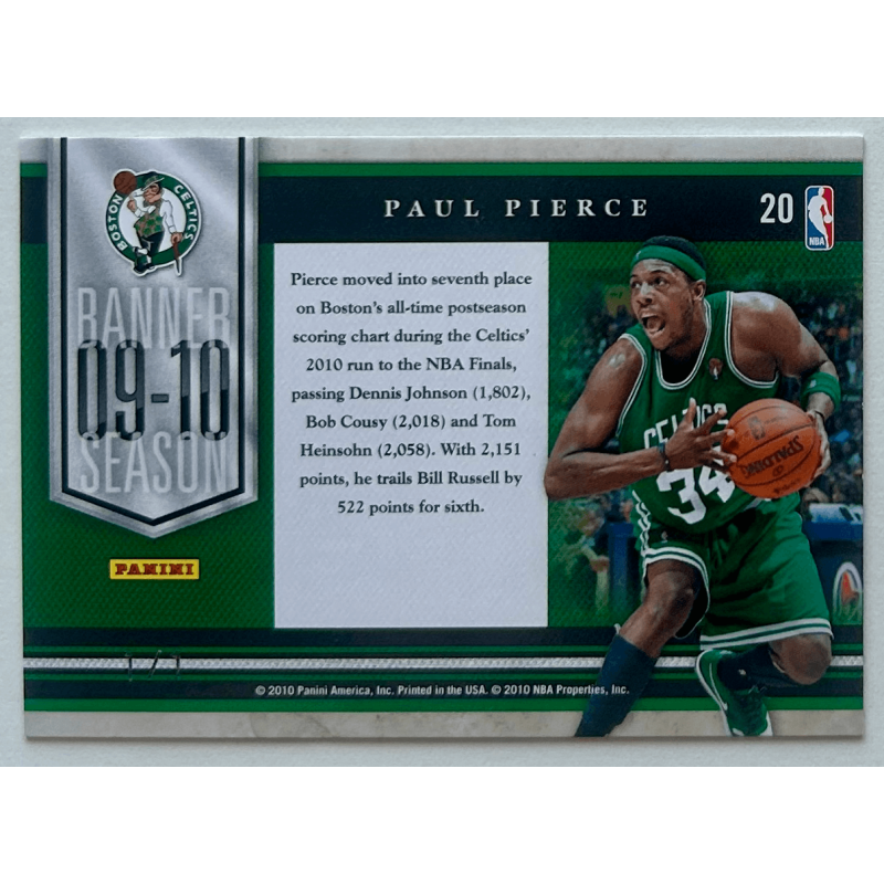 PAUL PIERCE 2010-11 Panini Limited banner season platinum spotlight blackbox 1/1