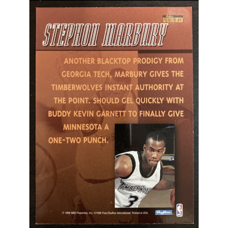 STEPHON MARBURY 1996 SKYBOX PREMIUM&nbsp; LARGER THAN LIFE