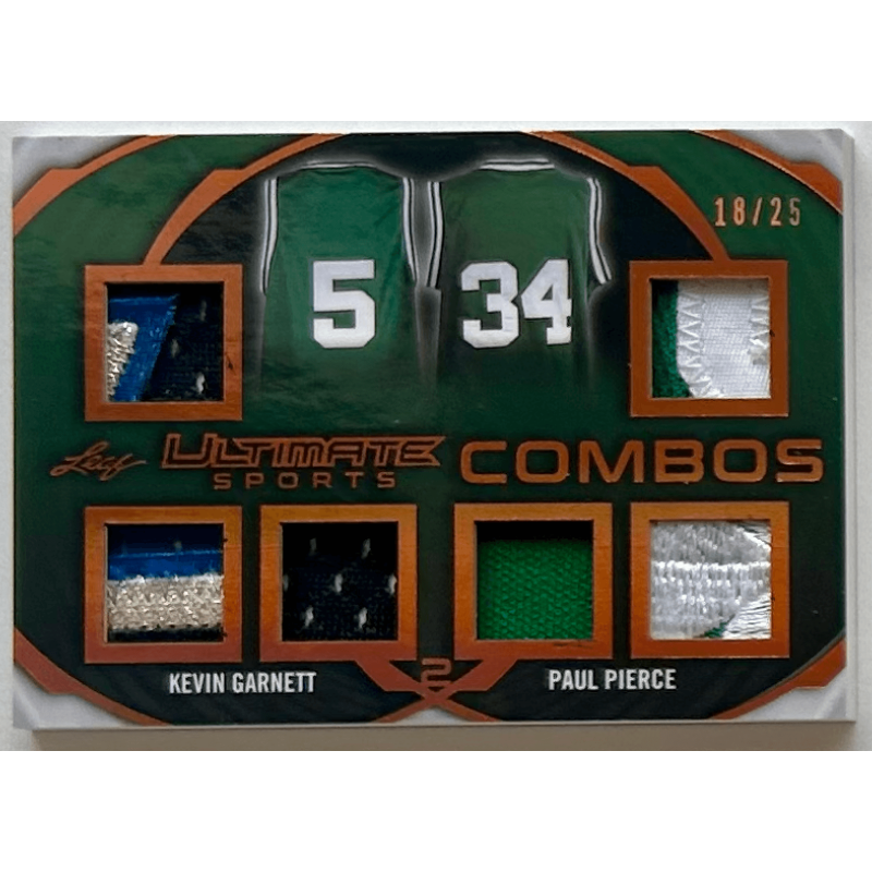 Kevin Garnett / Paul Pierce 2019 Leaf Ultimate Sports Ultimate Combos Relics 18/25
