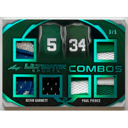 Kevin Garnett / Paul Pierce 2019 Leaf Ultimate Sports Ultimate Combos Relics Foil Platinum 3/5