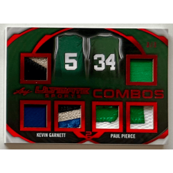 Kevin Garnett / Paul Pierce 2019 Leaf Ultimate Sports Ultimate Combos Relics Foil Red 3 /3