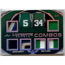 Kevin Garnett / Paul Pierce 2019 Leaf Ultimate Sports Ultimate Combos Relics Foil Silver 2 /2