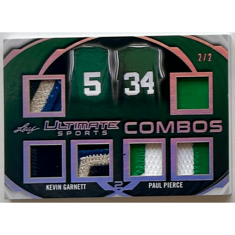 Kevin Garnett / Paul Pierce 2019 Leaf Ultimate Sports Ultimate Combos Relics Foil Silver 2 /2