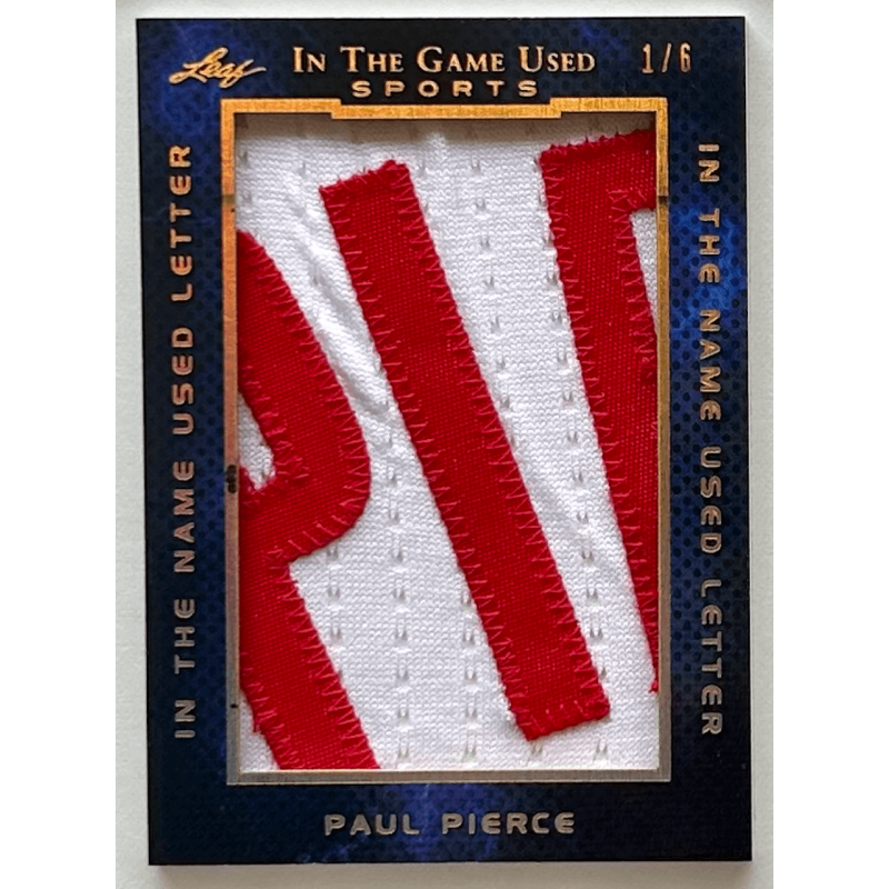 Paul Pierce 2019 Leaf In The Game Used Sports In The Name "PIE" Used Letter Relics 1/6