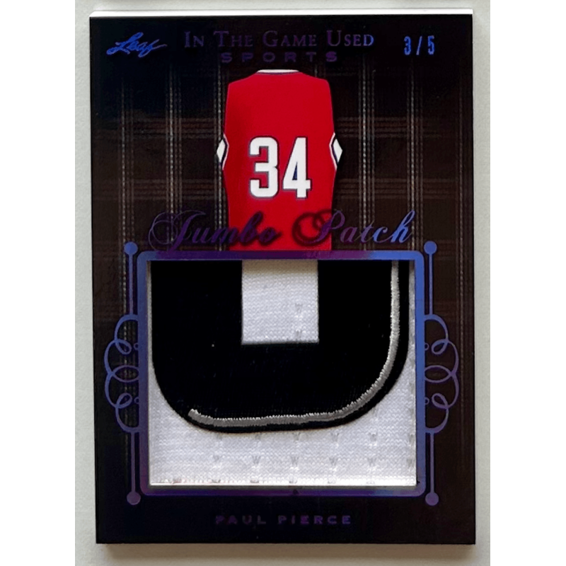 Paul Pierce 2019 Leaf In The Game Used Sports Jumbo Patch Relics Purple JP-PP 3/5