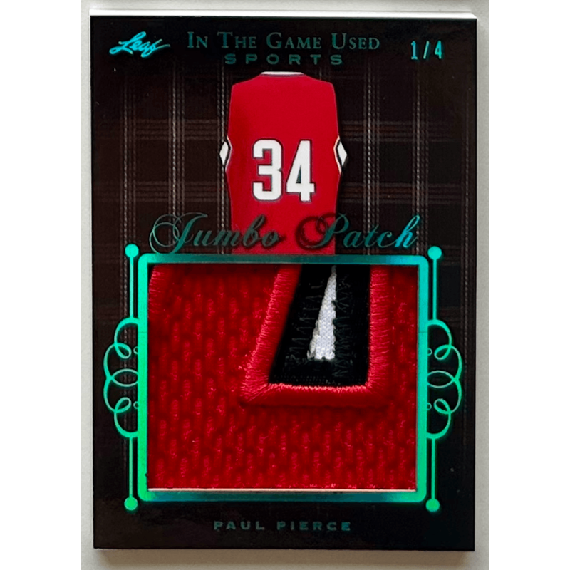 Paul Pierce 2019 Leaf In The Game Used Sports Jumbo Patch Relics Platinum Blue JP-PP 1/4