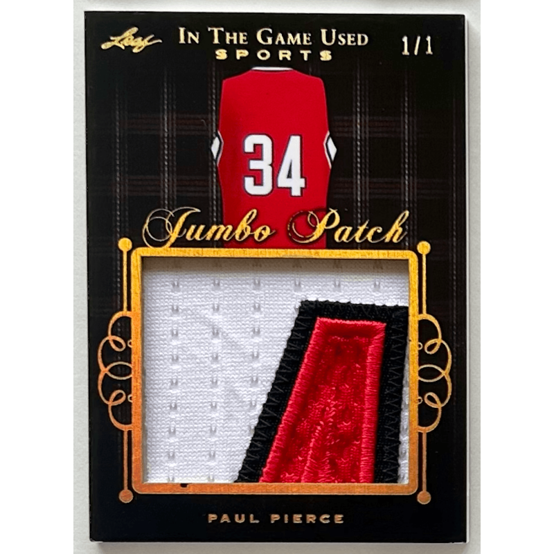 Paul Pierce 2019 Leaf In The Game Used Sports Jumbo Patch Relics Gold JP-PP 1/1