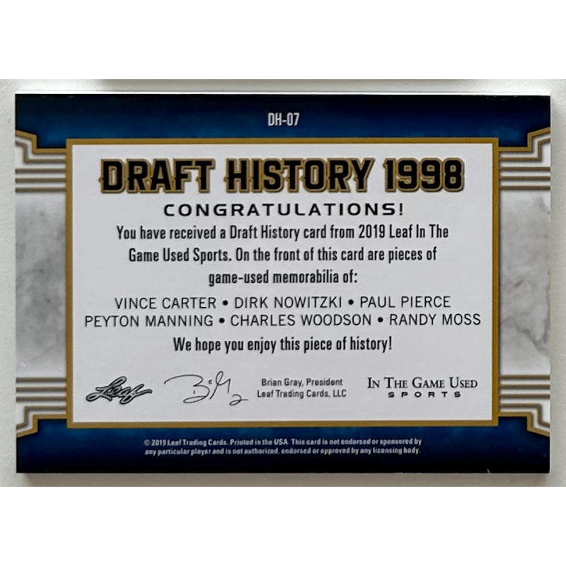 Carter / Nowitzki / Pierce 2019 Leaf ITG Used Sports Draft History 6 Relics Purple 2/15