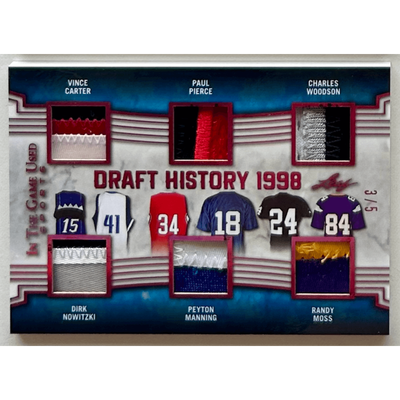 Carter / Nowitzki / Pierce 2019 Leaf ITG Used Sports Draft History 6 Relics Magenta 3/5