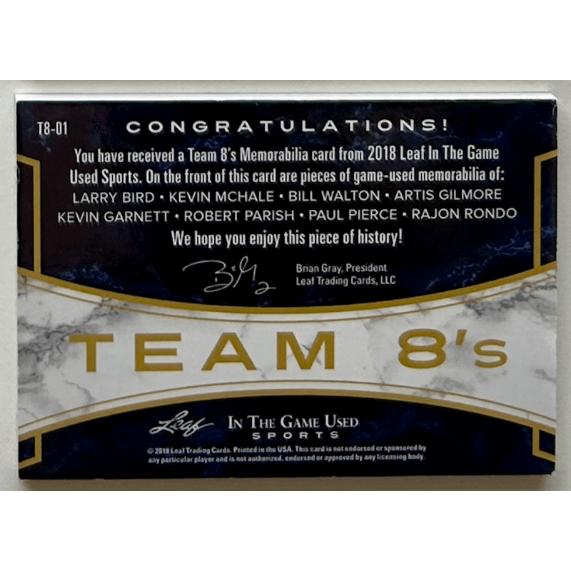 Bird / Garnett / Pierce 2018 Leaf ITG GU Team 8’s Relic Prismatic 19/20