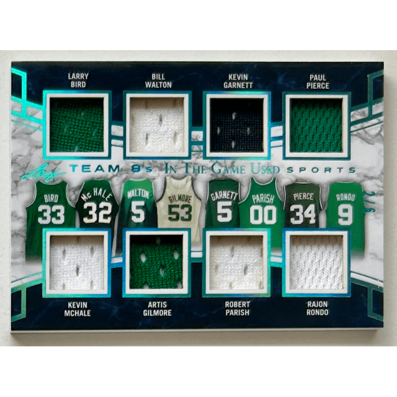 Bird / Garnett / Pierce 2018 Leaf ITG GU Team 8’s Relic Prismatic Blue 2/6