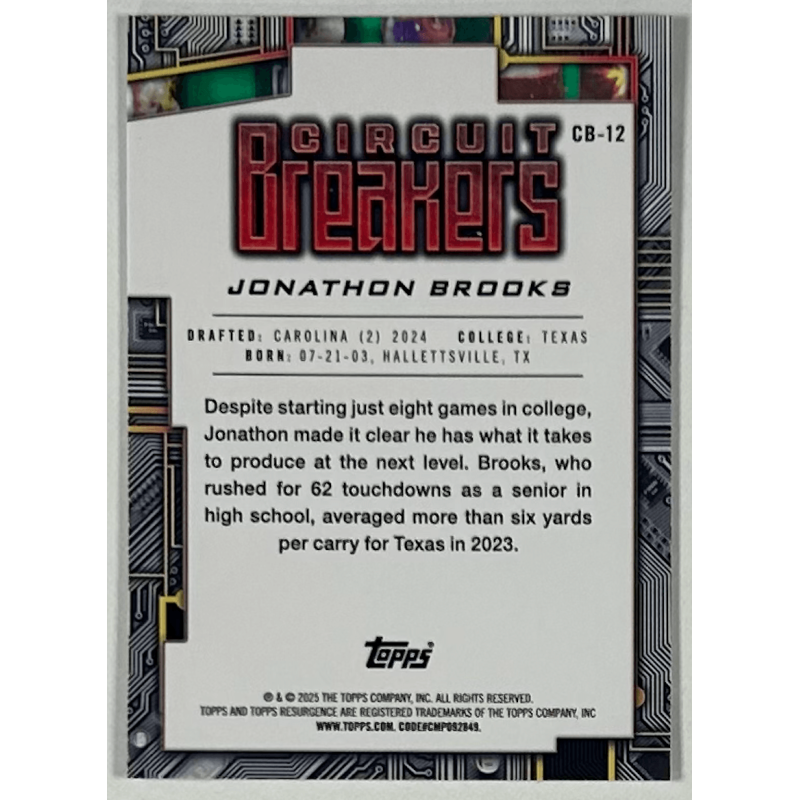 Jonathon Brooke 2025 topps resurgence circuit breakers rookie