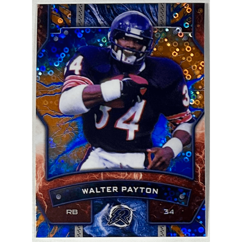 Walter Payton 2025 topps resurgence blue & orange spark refractor