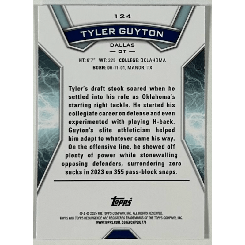 tyler Guyton 2025 topps resurgnece - 124