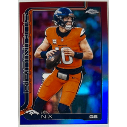 Bo Nix 2025 topps chrome red white blue