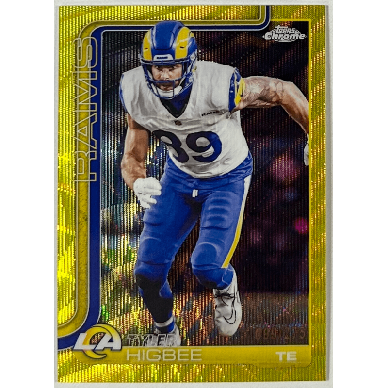 Tyler Higbee 2025 topps chrome yellow refractor 099/275