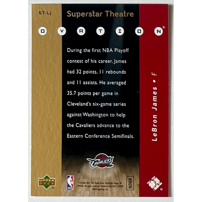 LeBron James 2006-07 Upper Deck Ovation Superstar Theatre LJ