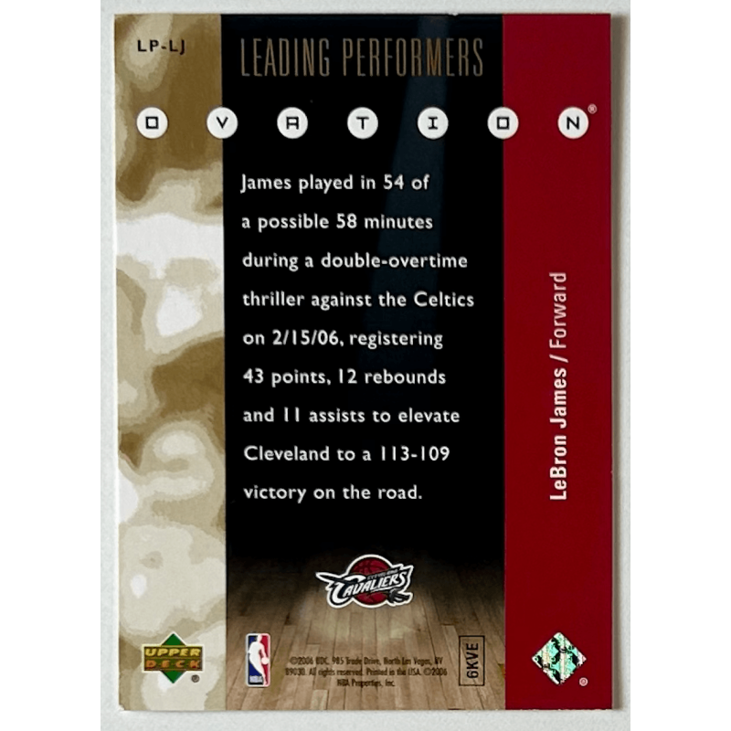 LeBron James 2006-07 Upper Deck Ovation Leading Performers LJ