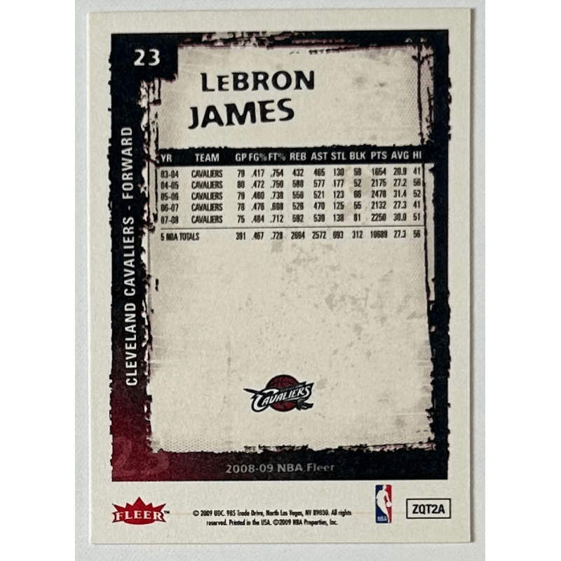 LeBron James 2008-09 Fleer 23