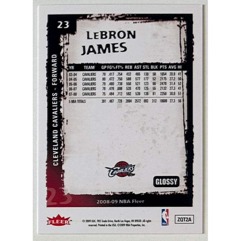 LeBron James 2008-09 Fleer Glossy 23