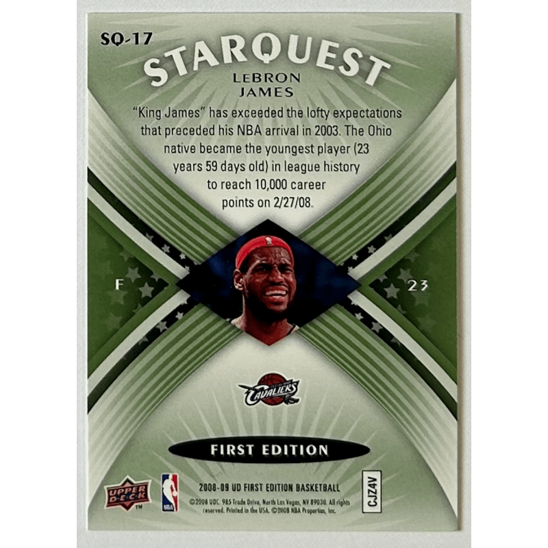 LeBron James 2008-09 Upper Deck Starquest first edition SQ17