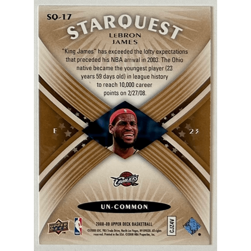 LeBron James 2008-09 Upper Deck Starquest orange un-common SQ17