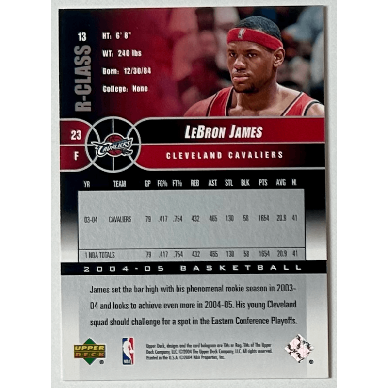 LeBron James 2004-05 Upper Deck R-Class 13