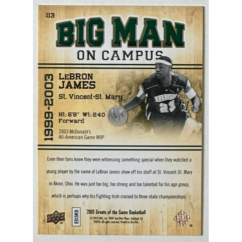 LeBron James 2009-10 Greats of the Game 113 BMC
