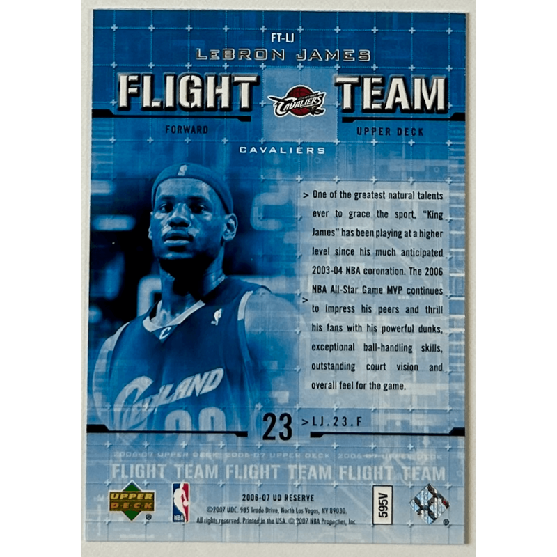 LeBron James 2006-07 UD Reserve Flight Team gold LJ