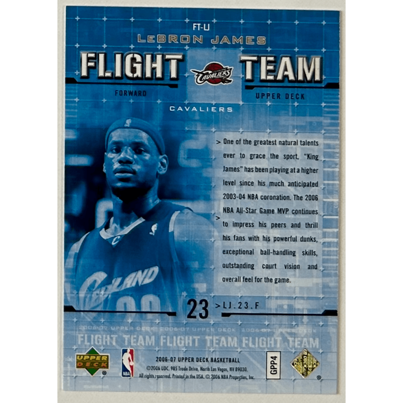 LeBron James 2006-07 Upper Deck Flight Team gold LJ