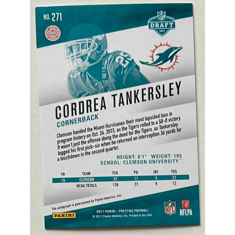 CORDREA TANKERSLEY 2017 Panini Prestige rookie autograph