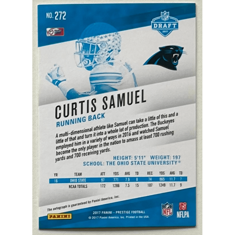 CURTIS SAMUEL 2017 PRESTIGE XTRA POINTS GREEN ROOKIE Autograph 018/150