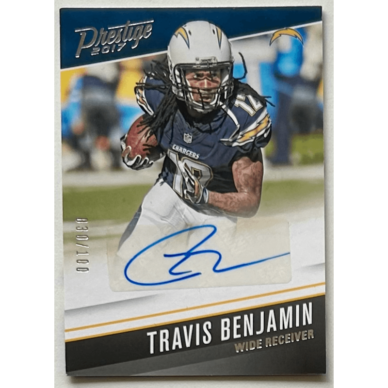 TRAVIS BENJAMIN 2017 Panini Prestige autograph 030/100