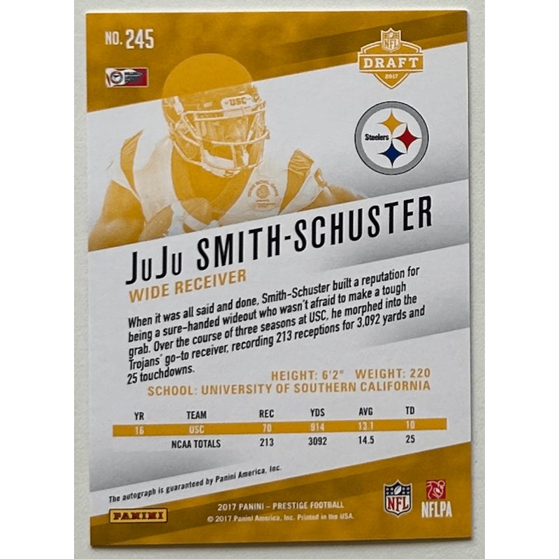 JUJU SMITH SCHUSTER 2017 Panini prestige rookie autograph
