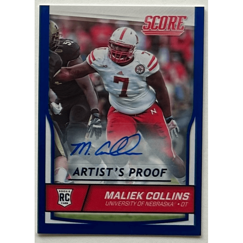 MALIEK COLLINS 2016 SCORE ARTIST'S PROOF BLUE ROOKIE Autograph 07/50