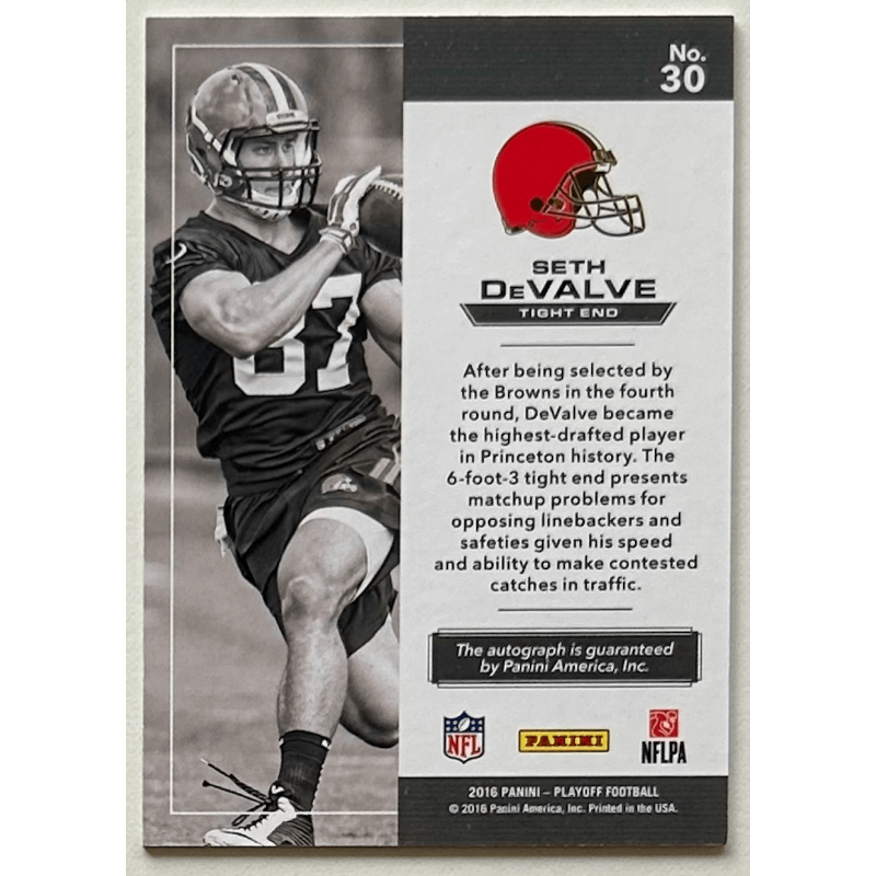 SETH DEVALVE 2016 Panini playoff autograph 022/139