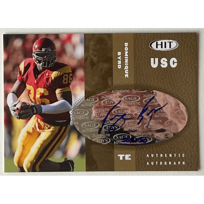 DOMINIQUE BYRD 2006 SAGE HIT Gold autograph 055/250