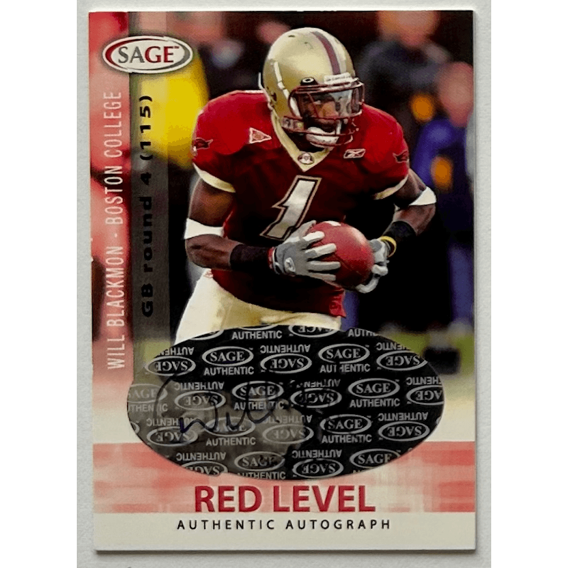 WILL BLACKMON 2006 SAGE RED LEVEL Autograph /200