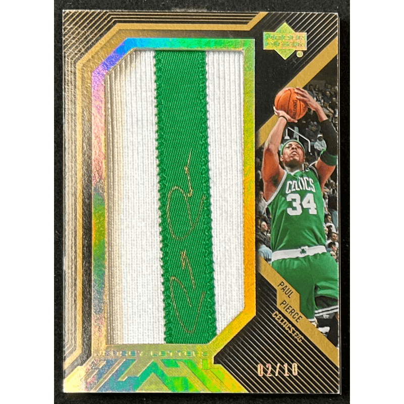 Paul Pierce&nbsp; 2007-08 UD Black Letters Autographs Gold "I" 02/10
