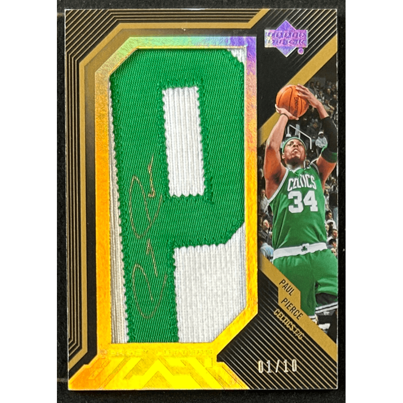 Paul Pierce 2007-08 UD Black Letters Autographs Gold "P" 01/10